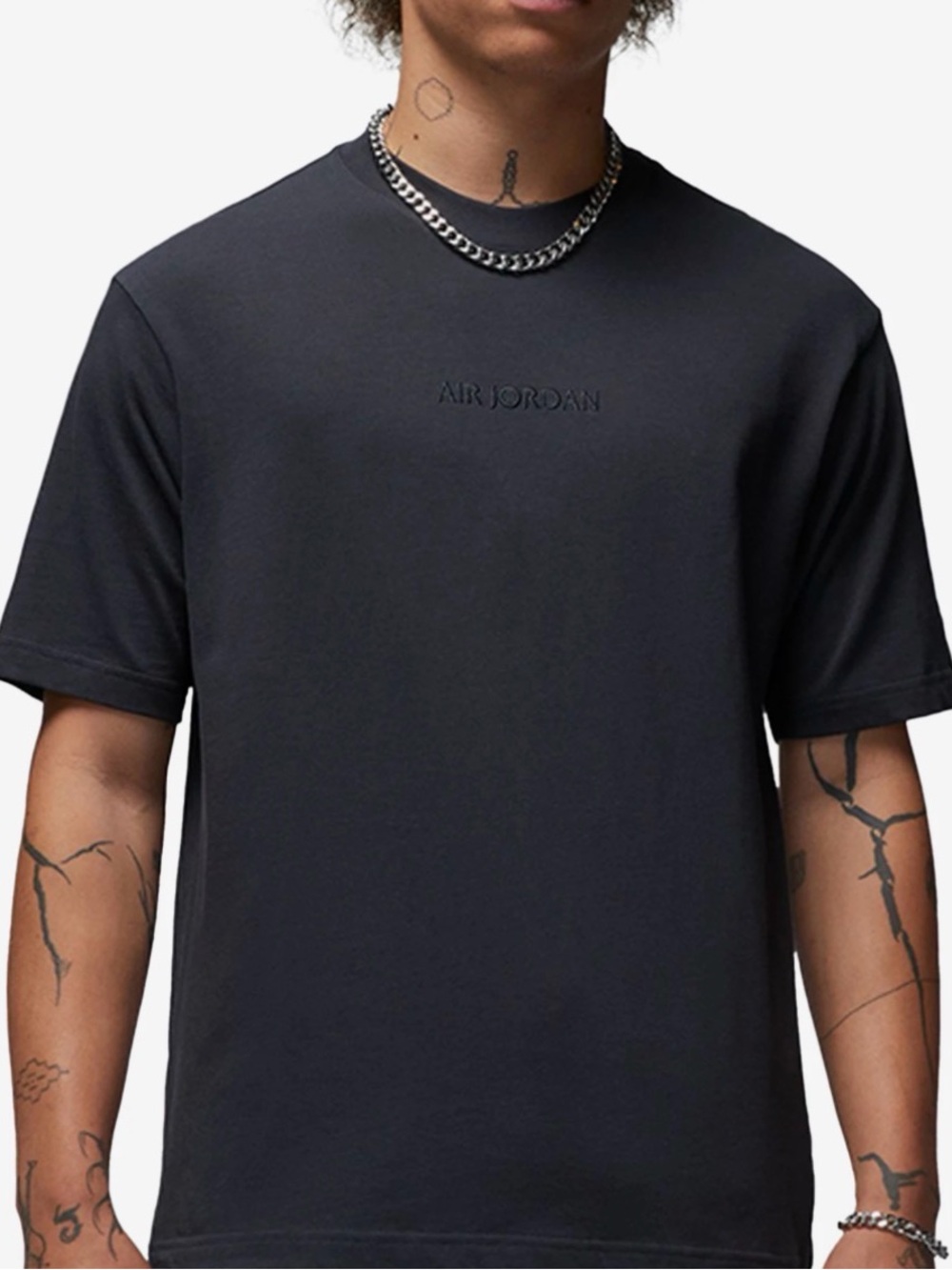 Jordan Men's Black Wordmark Logo Crewneck T-Shirt